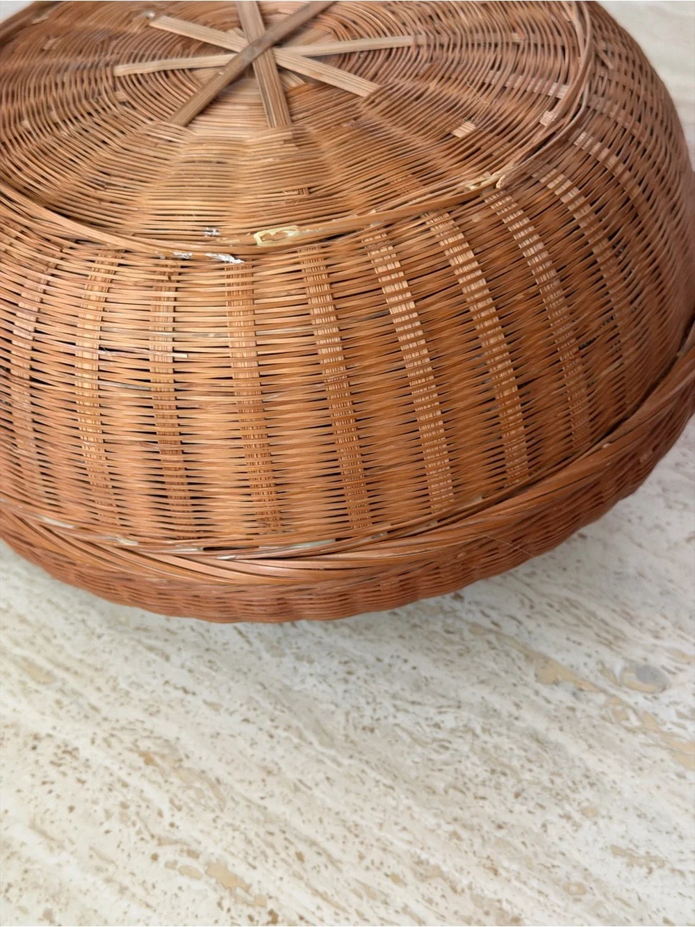 Vintage Woven Round Basket